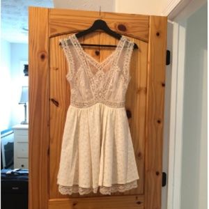 Free People Cream Lace Dress